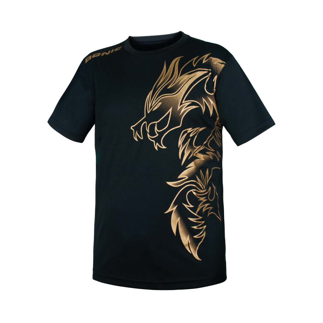 Donic T-shirt Dragon svart/gul